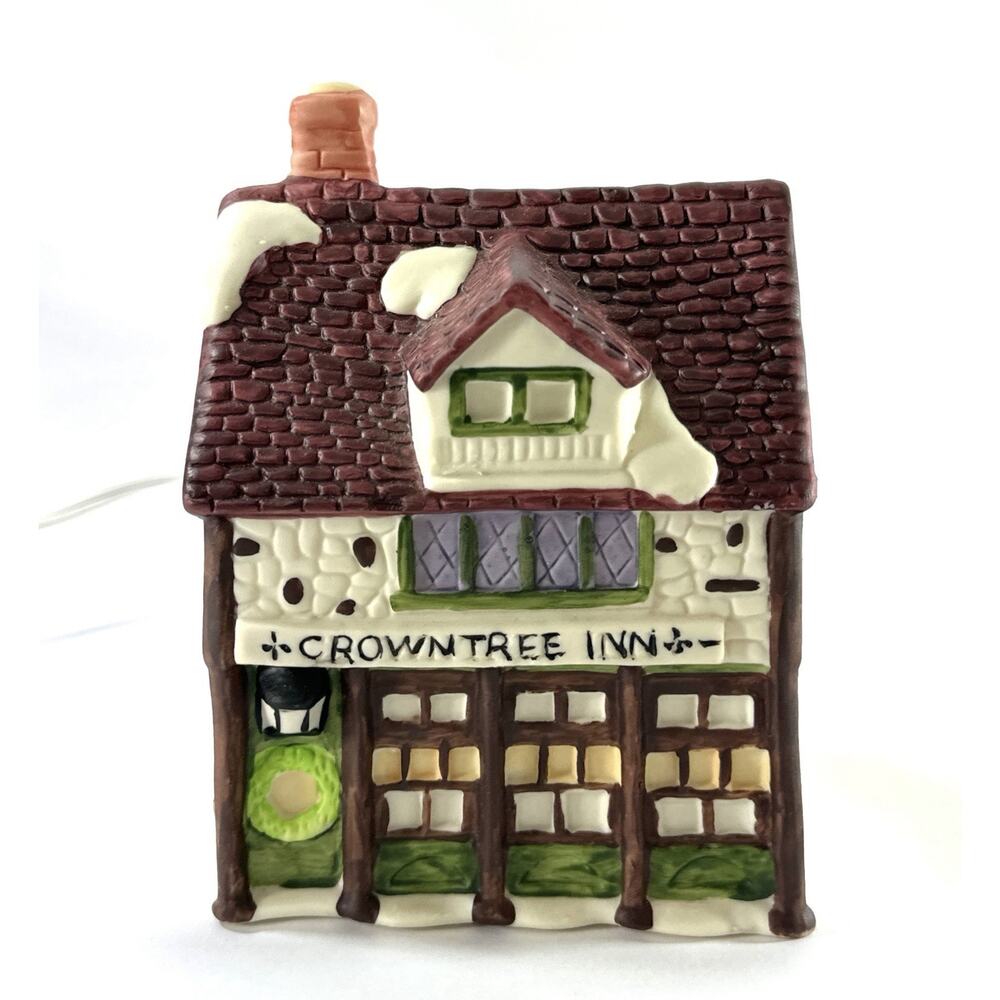 Department 56 Crown Tree Inn Village House Lighted Building 5.5” w/ Box Corded